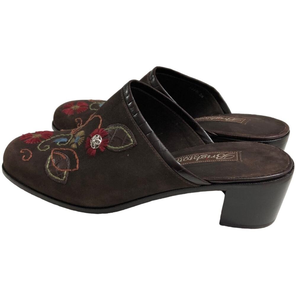 Brighton Fiona Brown Embroidered Slip On Mules 8 EUC - Picture 6 of 8
